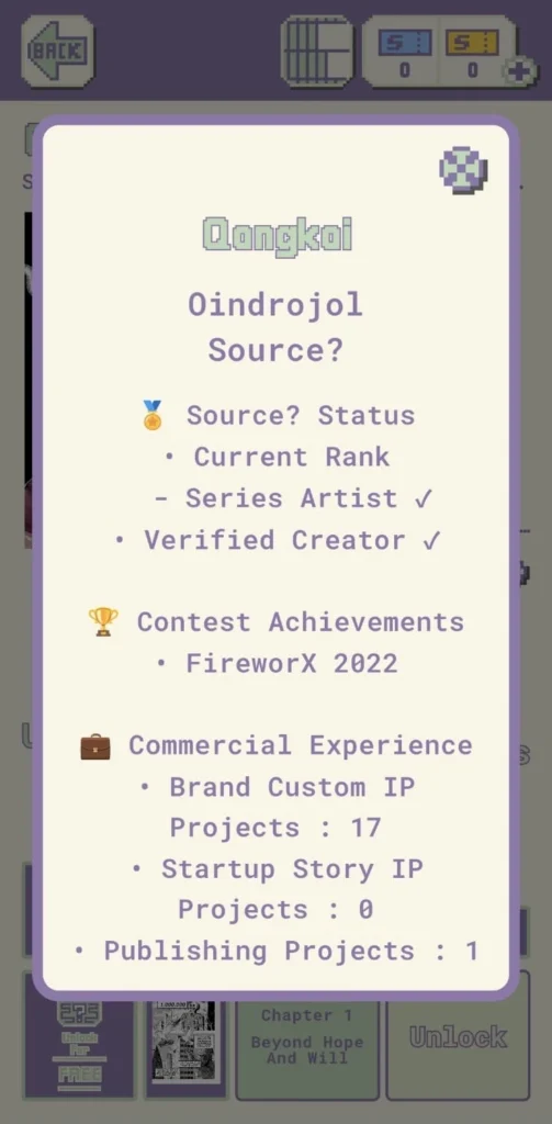 sma app artist profile popup